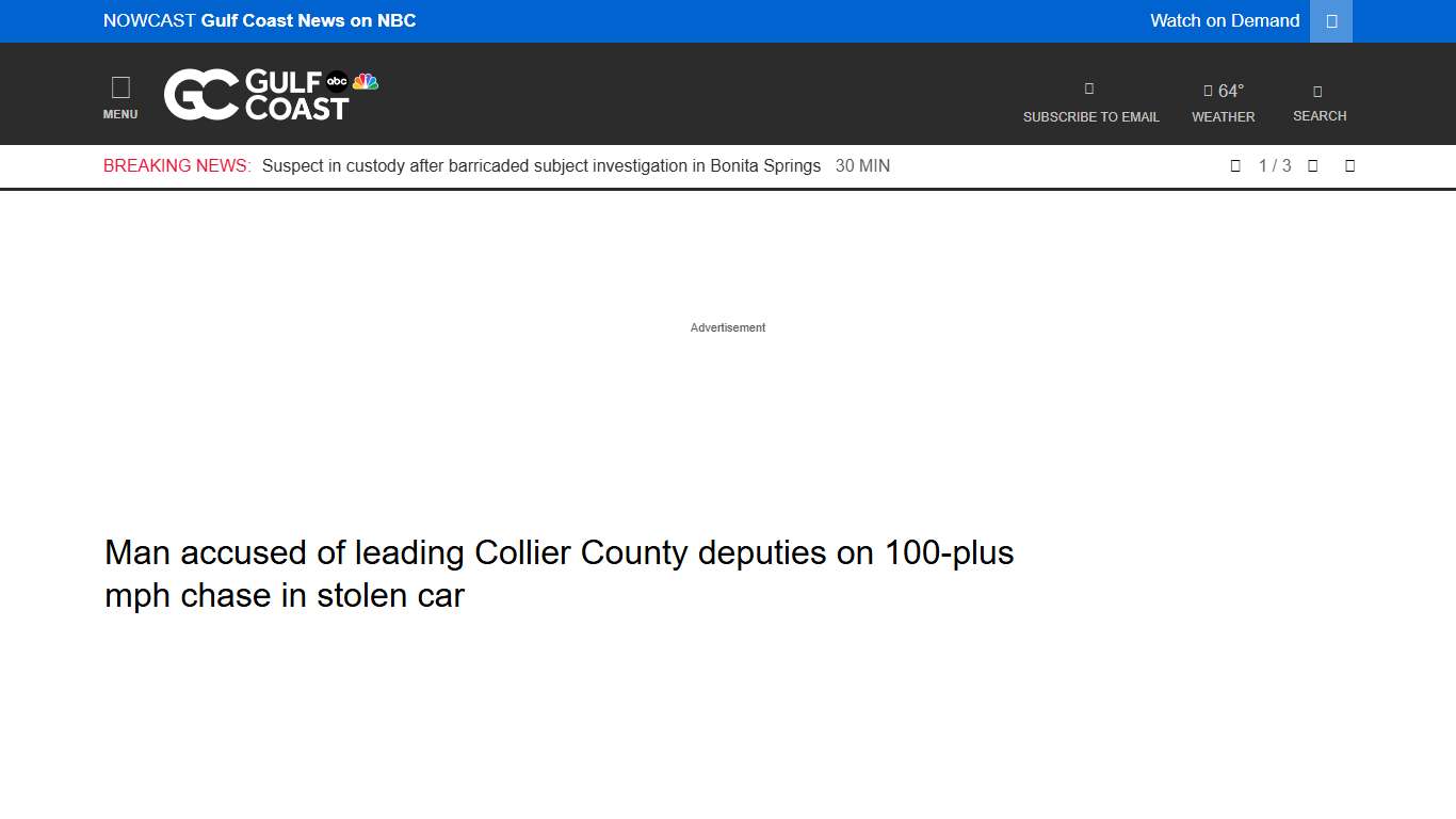 Man accused of leading Collier County deputies on 100-plus mph chase in stolen car